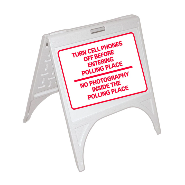 TURN CELL PHONES OFF BEFORE ENTERING ETC. Small A-Frame Sign (SG-218D)