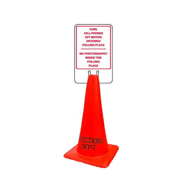 TURN CELL PHONES OFF BEFORE ENTERING ETC. DOUBLE-SIDED Cone Topper Sign SG-218I2