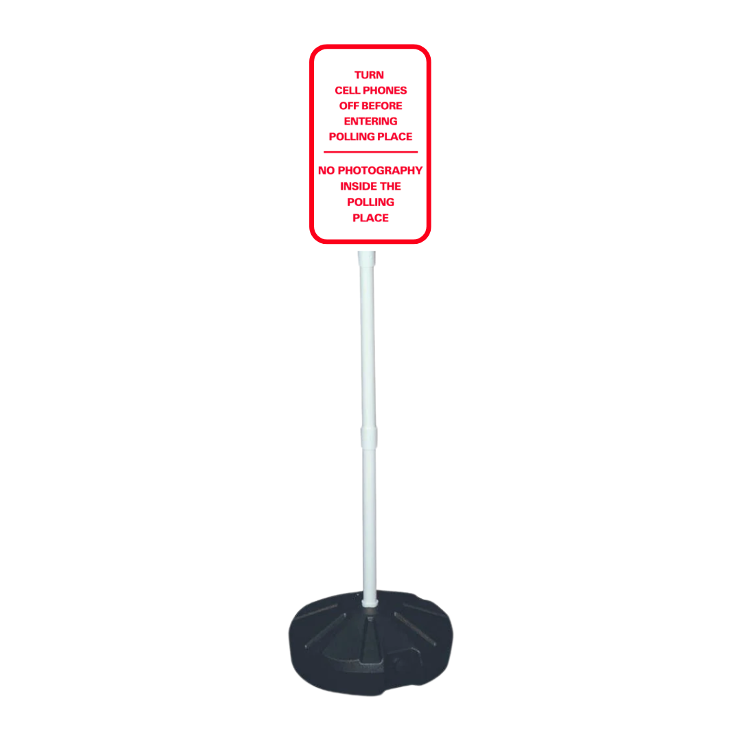 TURN CELL PHONES OFF BEFORE ENTERING ETC. Weightable Sign (SG-218H)