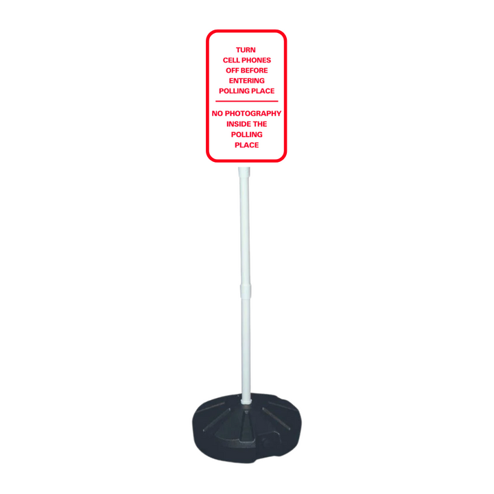 TURN CELL PHONES OFF BEFORE ENTERING ETC. Weightable Sign (SG-218H)