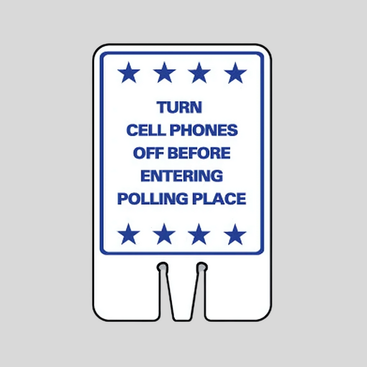TURN CELL PHONES OFF BEFORE ENTERING POLLING PLACE Cone Topper Sign (SG-217I1)