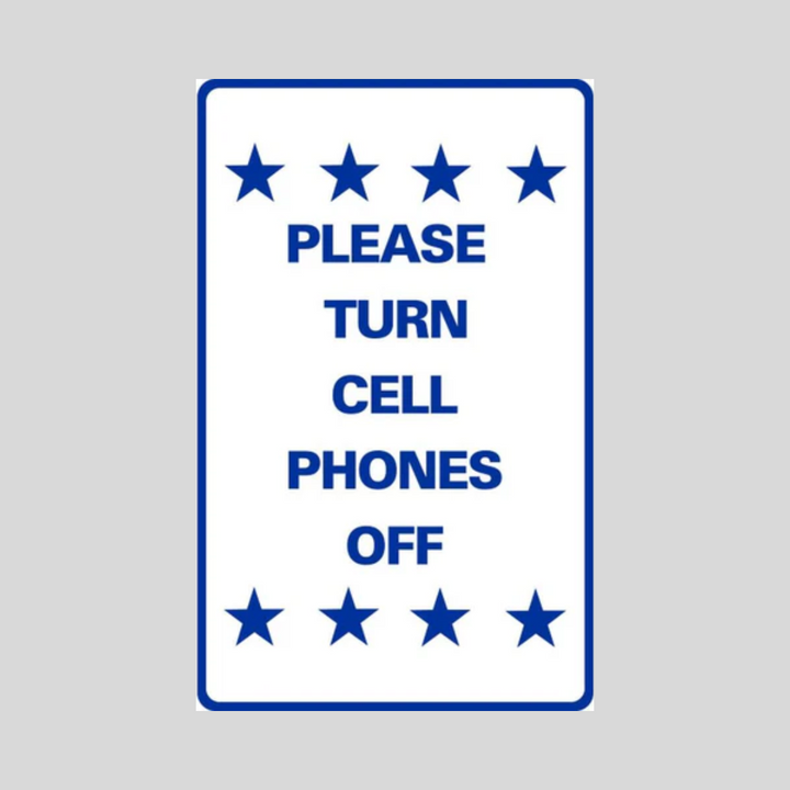 PLEASE TURN CELL PHONES OFF Tabletop Sign (SG-219J)