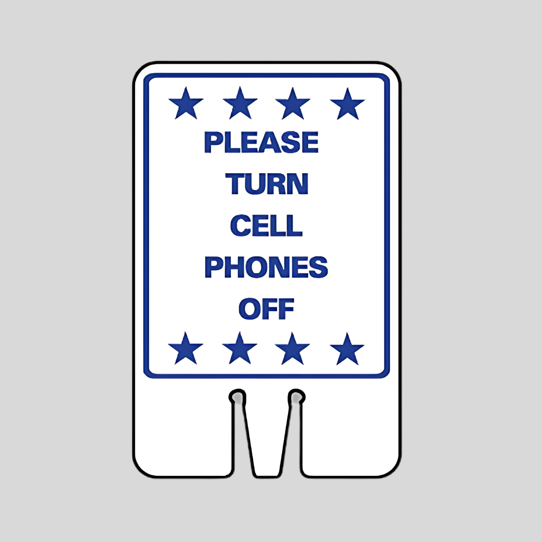 PLEASE TURN CELL PHONES OFF DOUBLE-SIDED Cone Topper Sign (SG-219I2)