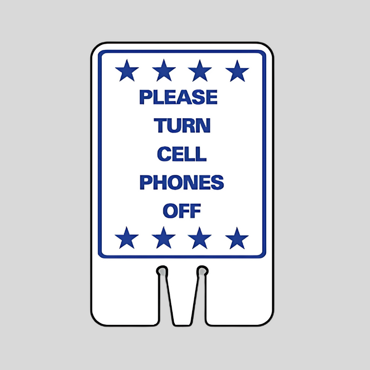 PLEASE TURN CELL PHONES OFF DOUBLE-SIDED Cone Topper Sign (SG-219I2)