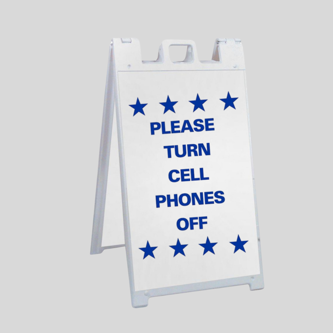 PLEASE TURN CELL PHONES OFF Large A-Frame Sign (SG-219B)