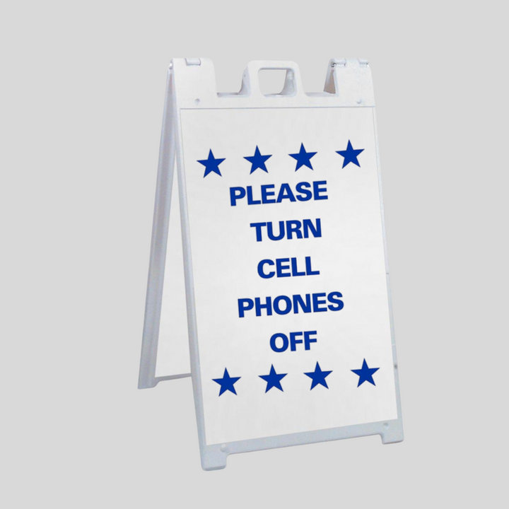 PLEASE TURN CELL PHONES OFF Large A-Frame Sign (SG-219B)