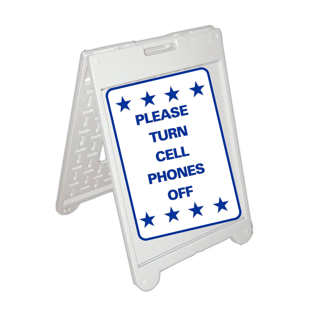PLEASE TURN CELL PHONES OFF Medium A-Frame Sign SG-219C