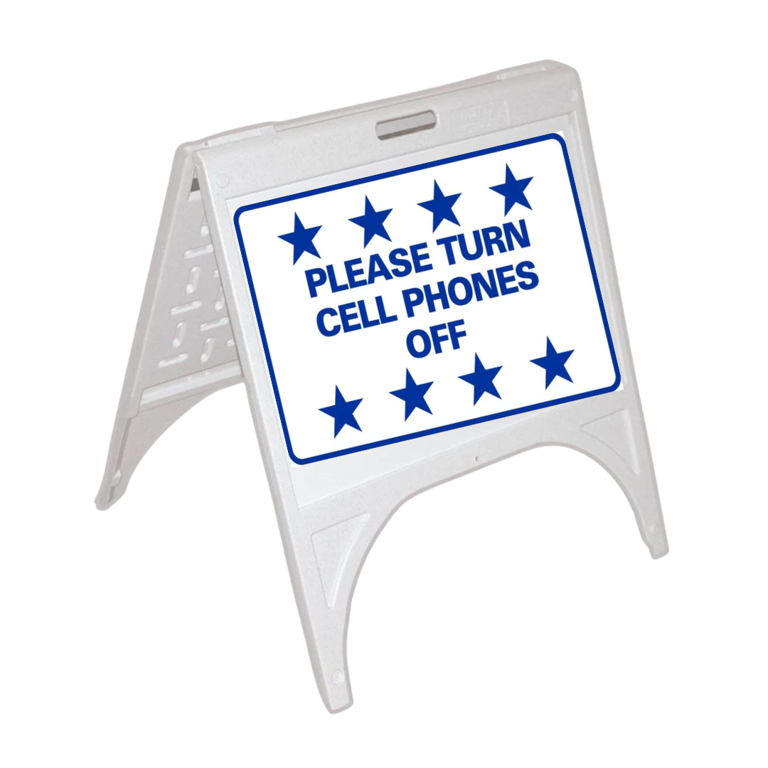 PLEASE TURN CELL PHONES OFF Small A-Frame Sign (SG-219D)