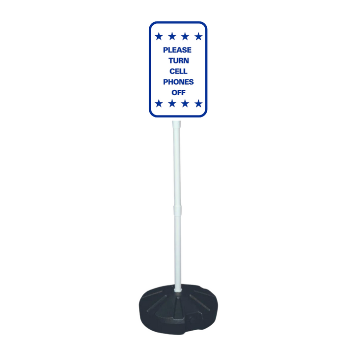 PLEASE TURN CELL PHONES OFF Weightable Base Sign (SG-219H)
