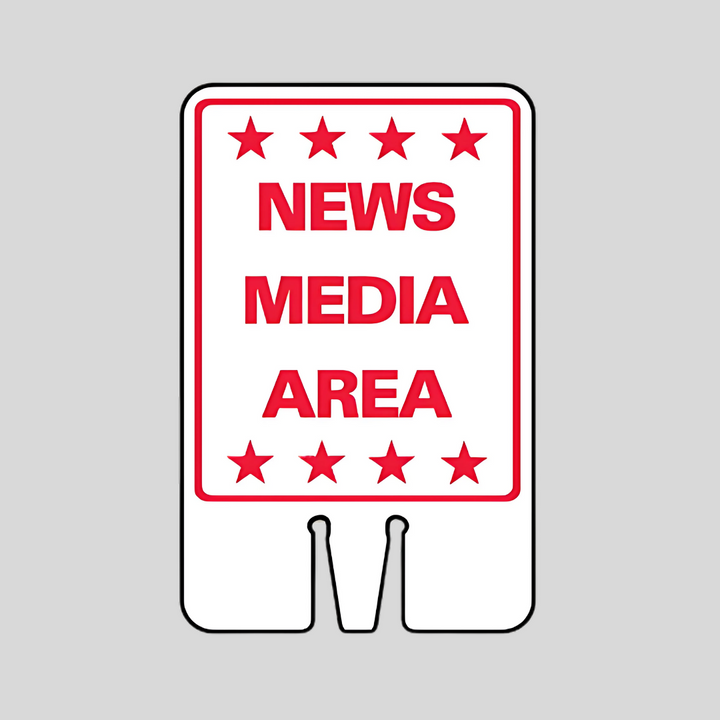 NEWS MEDIA AREA Cone Topper Sign (SG-220I1)