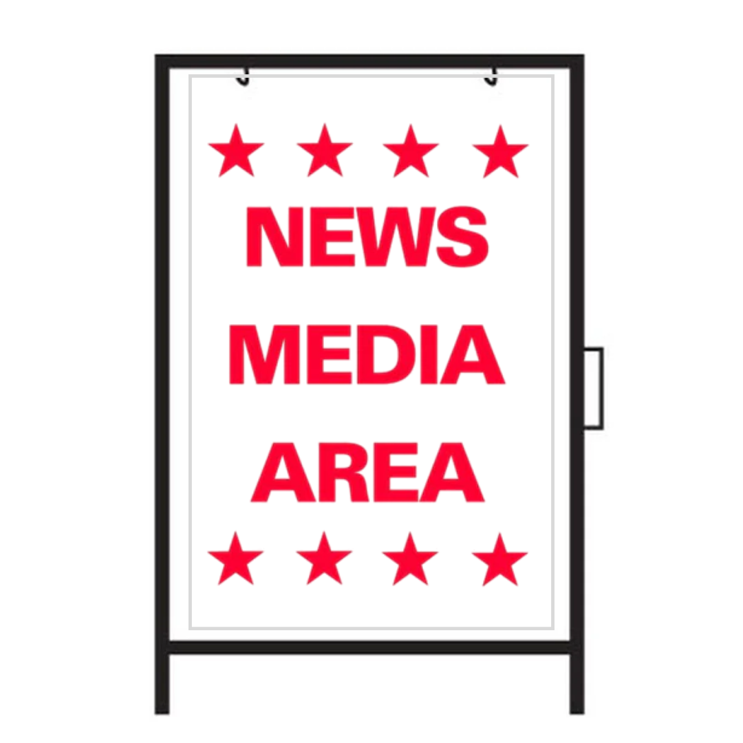 NEWS MEDIA AREA DOUBLE-SIDED Metal A-Frame Sign SG-220A2