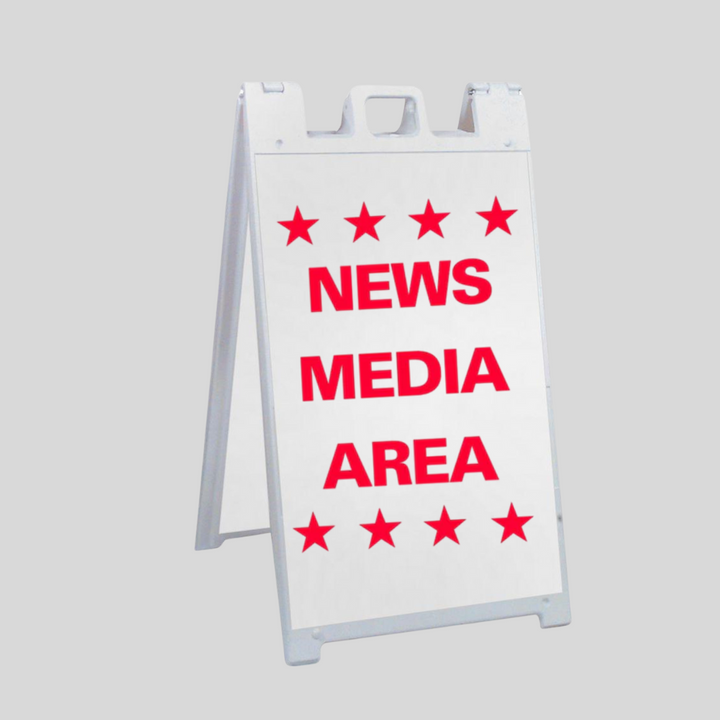 NEWS MEDIA AREA Large A-Frame Sign (SG-220B)
