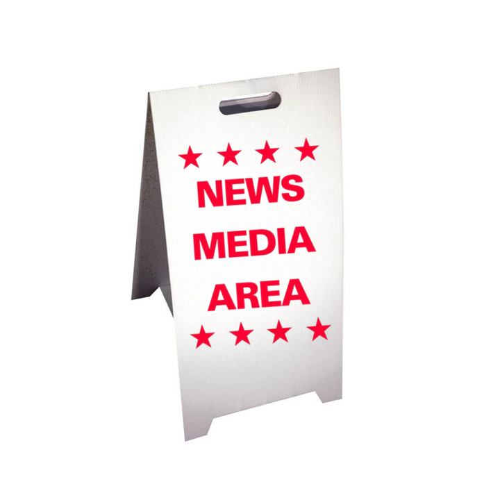 NEWS MEDIA AREA Corrugated A-Frame Sign (SG-220F)