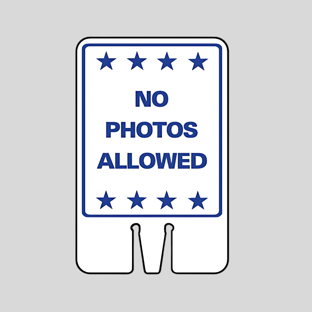 NO PHOTOS ALLOWED Cone Topper Sign SG-221I1