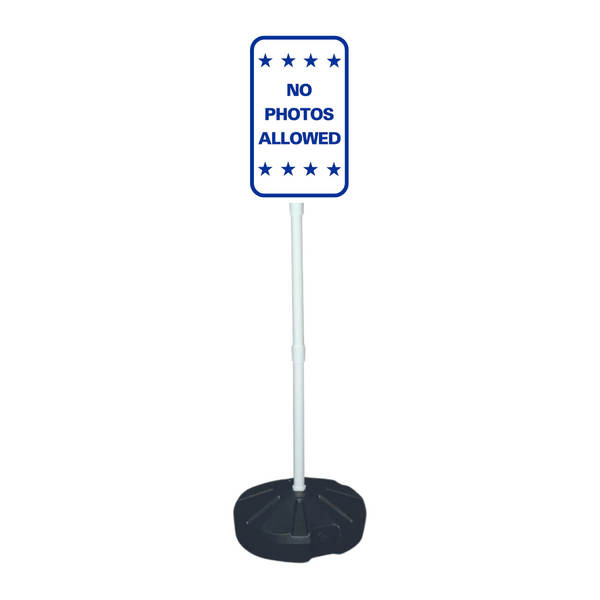 NO PHOTOS ALLOWED Weightable Base Sign SG-221H