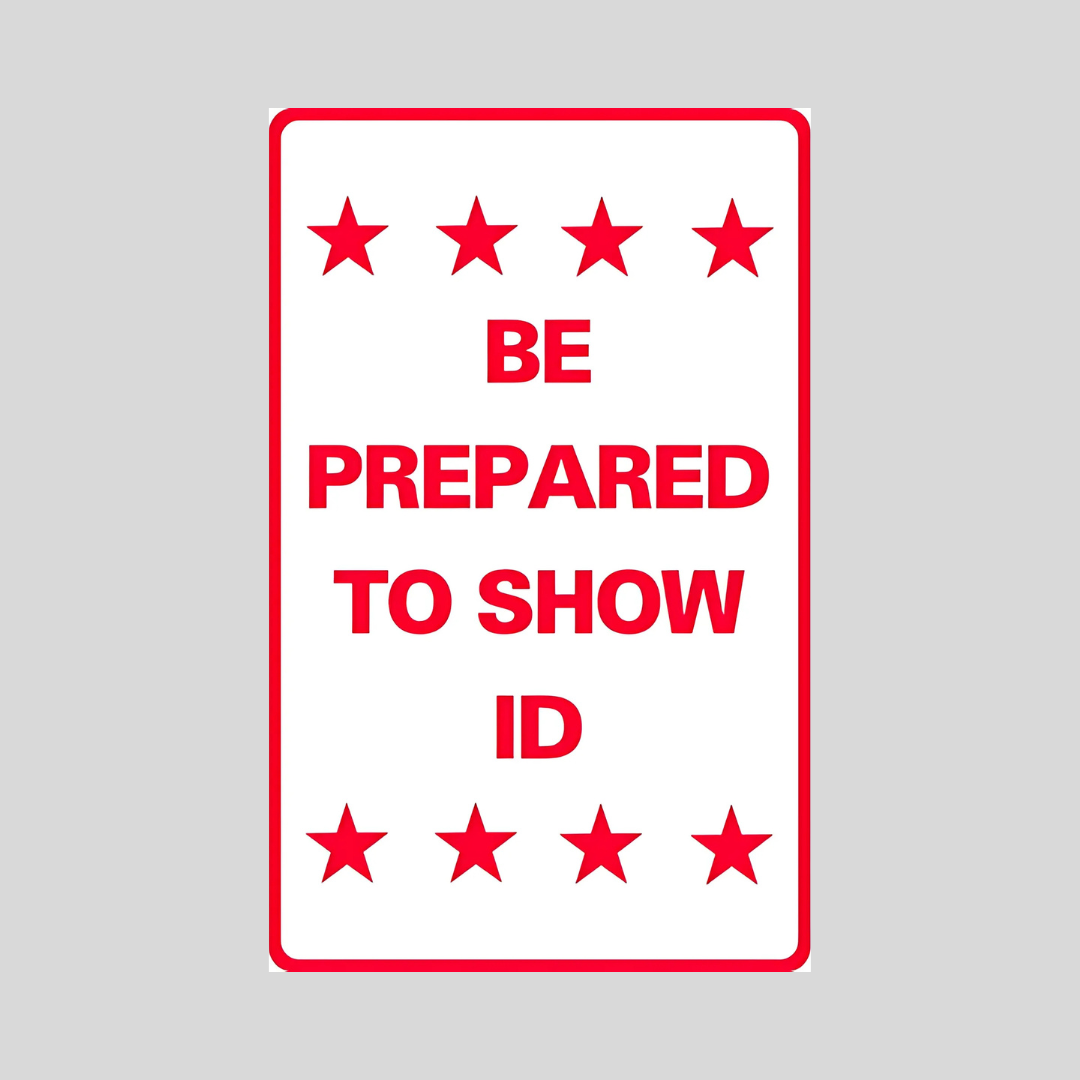 BE PREPARED TO SHOW ID Weightable Sign Base SG-222H