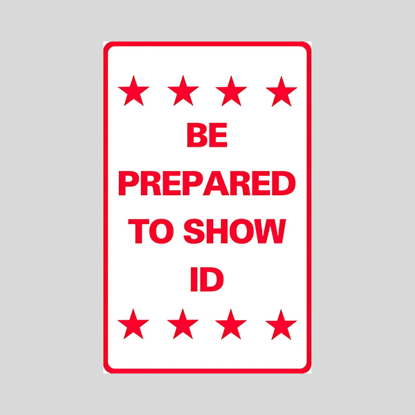 BE PREPARED TO SHOW ID Weightable Sign Base SG-222H