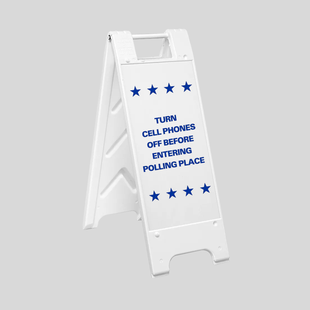 TURN CELL PHONES OFF BEFORE ENTERING POLLING PLACE Slim Sign SG-217E