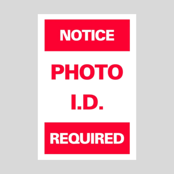 AVISO FOTO ID. REQUERIDO SG-301F