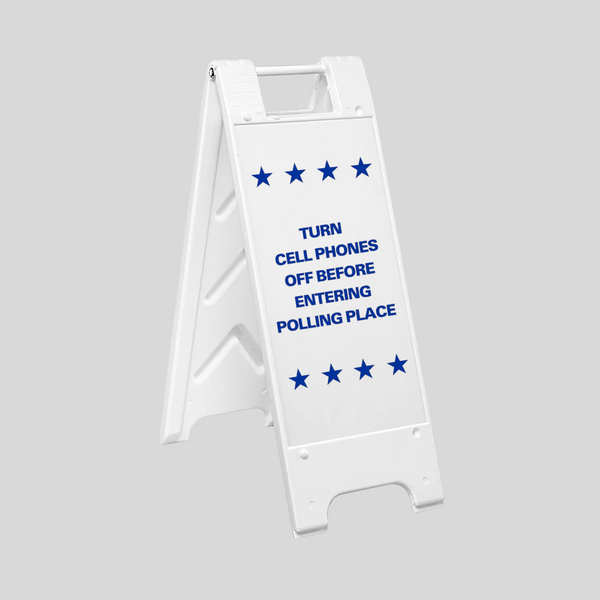TURN CELL PHONES OFF BEFORE ENTERING POLLING PLACE Slim Sign SG-217E