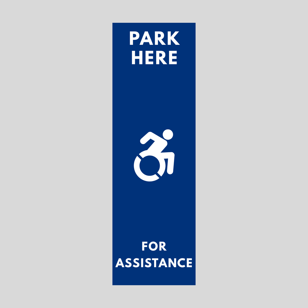 PARK HERE FOR ASSISTANCE Plasticade Stacking Sign (SG-106N)