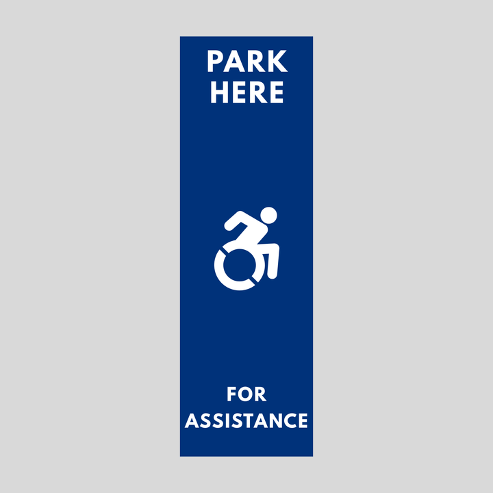 PARK HERE FOR ASSISTANCE Plasticade Stacking Sign (SG-106N)
