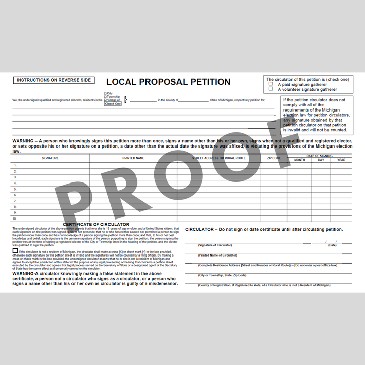 Petición de propuesta local del condado