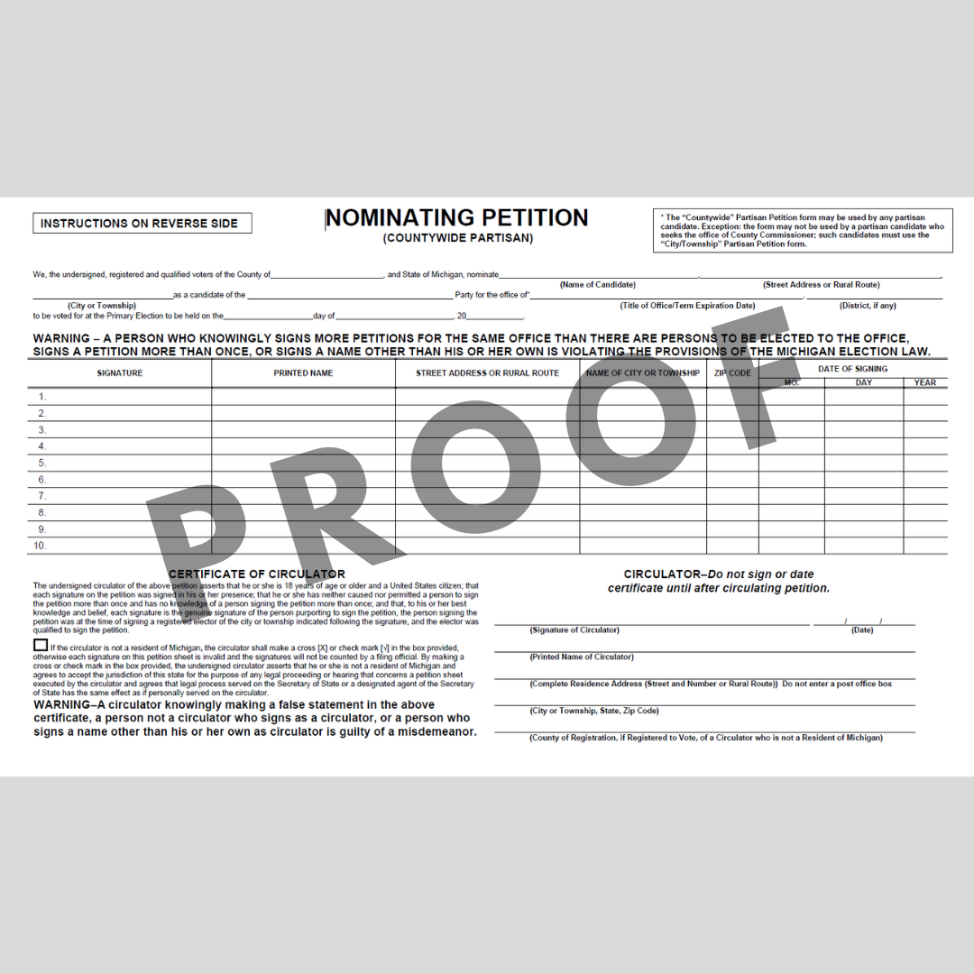 Petición de nominación (partidario de todo el condado)