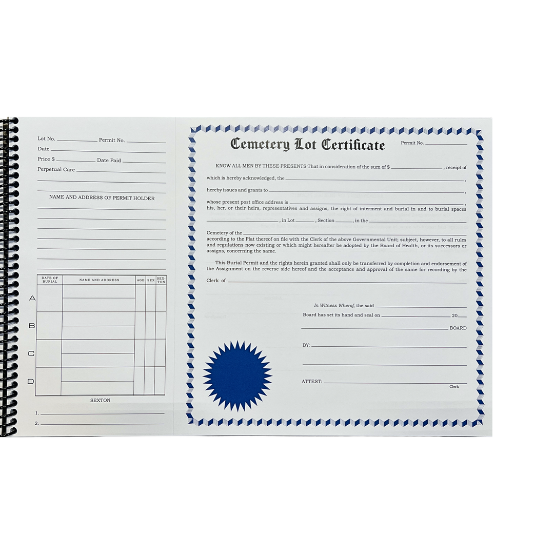 Cemetery Lot Certificate Book (CB-Cemetery Lot)