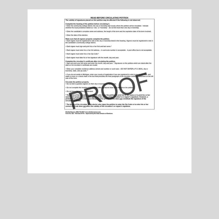 Nominating Petition - Community College (PT-822)