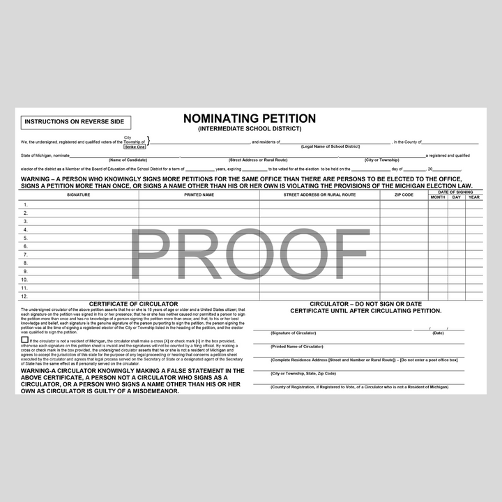 Nominating Petition-Intermediate School District (PT-808)