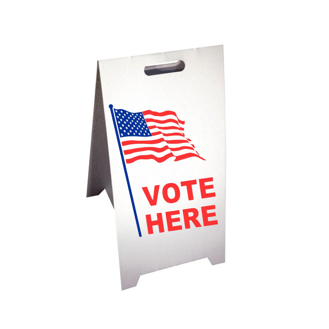 VOTE HERE Corrugated A-Frame Sign SG-201F