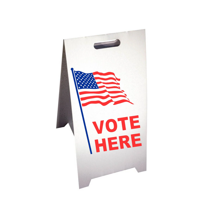VOTE HERE Corrugated A-Frame Sign (SG-201F)