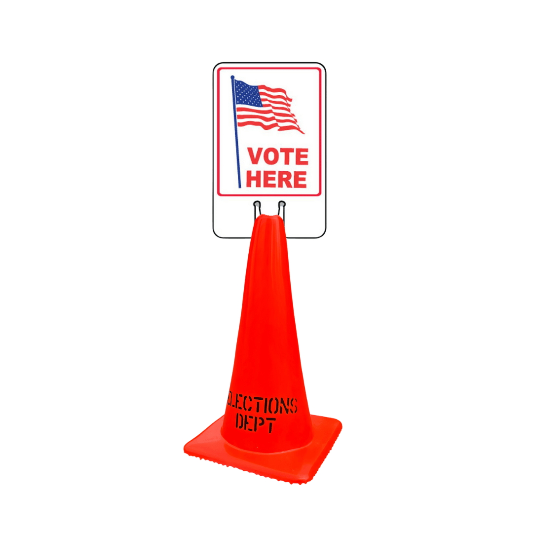 VOTE HERE DOUBLE-SIDED Cone Topper Sign SG-201I2