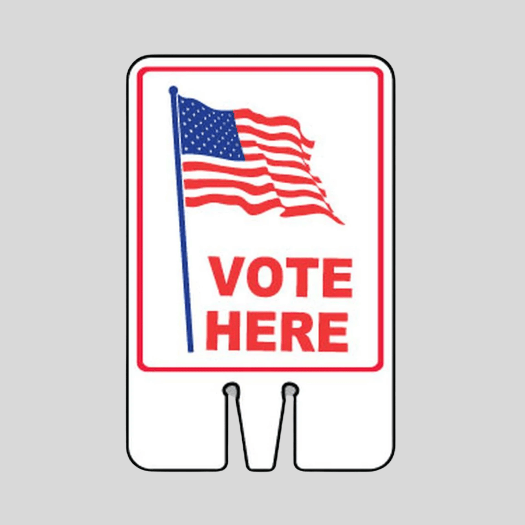 VOTE HERE DOUBLE-SIDED Cone Topper Sign SG-201I2