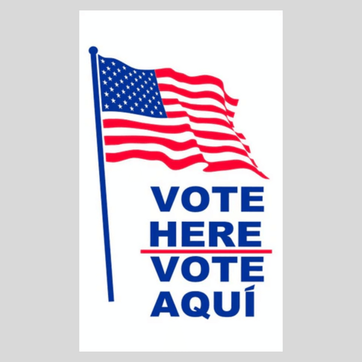 Vote Here-Vote Aqui Bandera americana de dos caras SG-203A2
