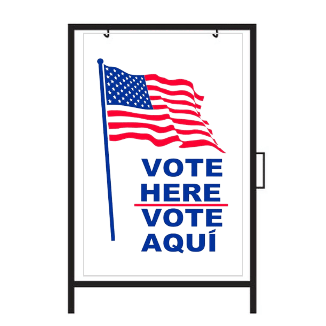 VOTE HERE/VOTE AQUI DOUBLE-SIDED Metal A-Frame Sign SG-203A2