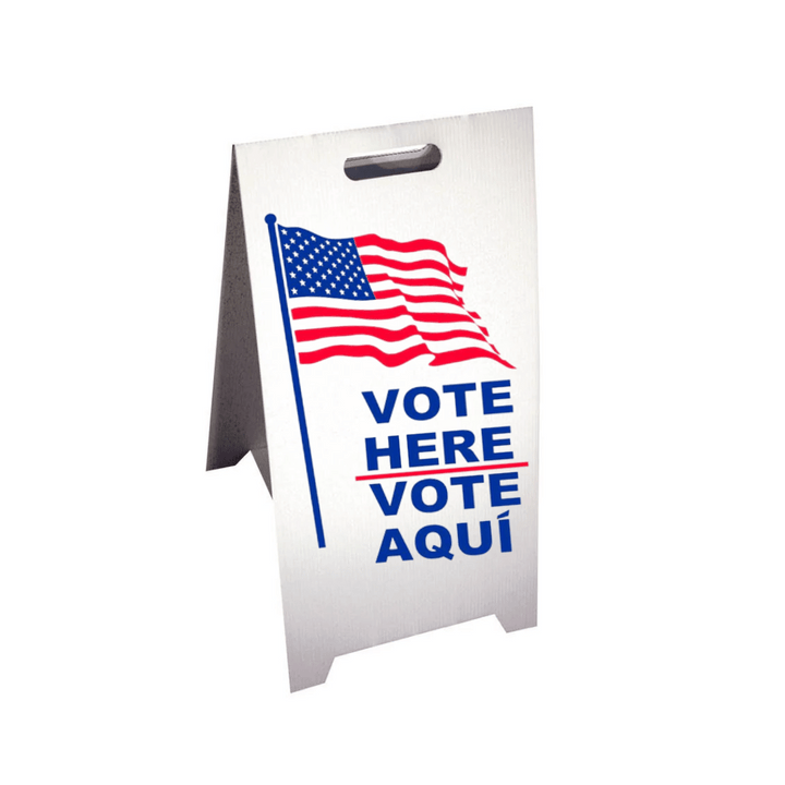 VOTE HERE/VOTE AQUI Corrugated A-Frame Sign (SG-203F)