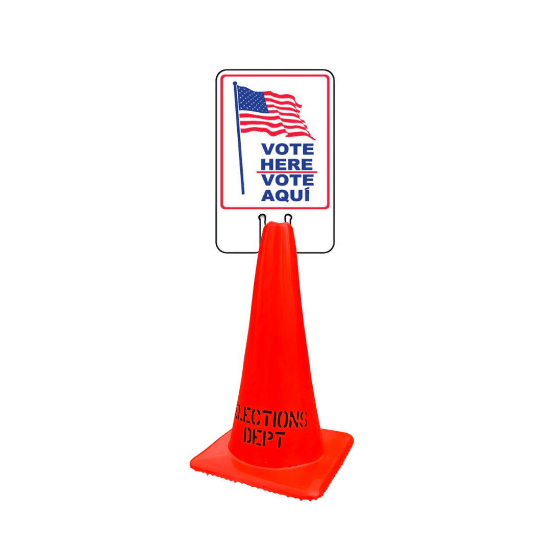 VOTE HERE/VOTE AQUI DOUBLE-SIDED Cone Topper Signs (SG-203I2)