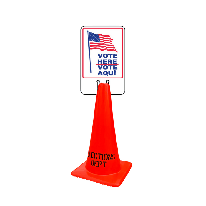 VOTE HERE/VOTE AQUI DOUBLE-SIDED Cone Topper Signs (SG-203I2)