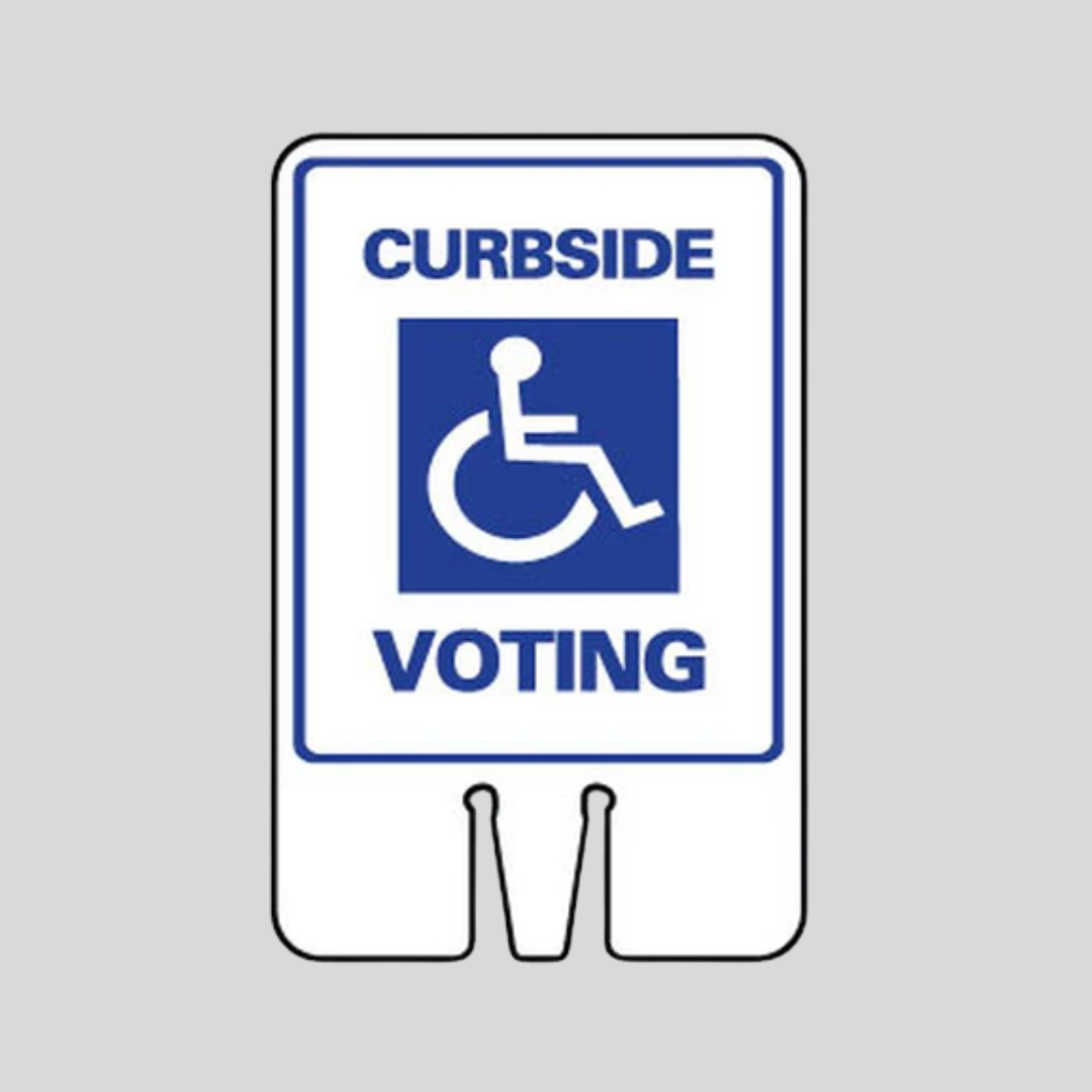 CURBSIDE VOTING DOUBLE-SIDED Cone Topper Sign SG-103I2