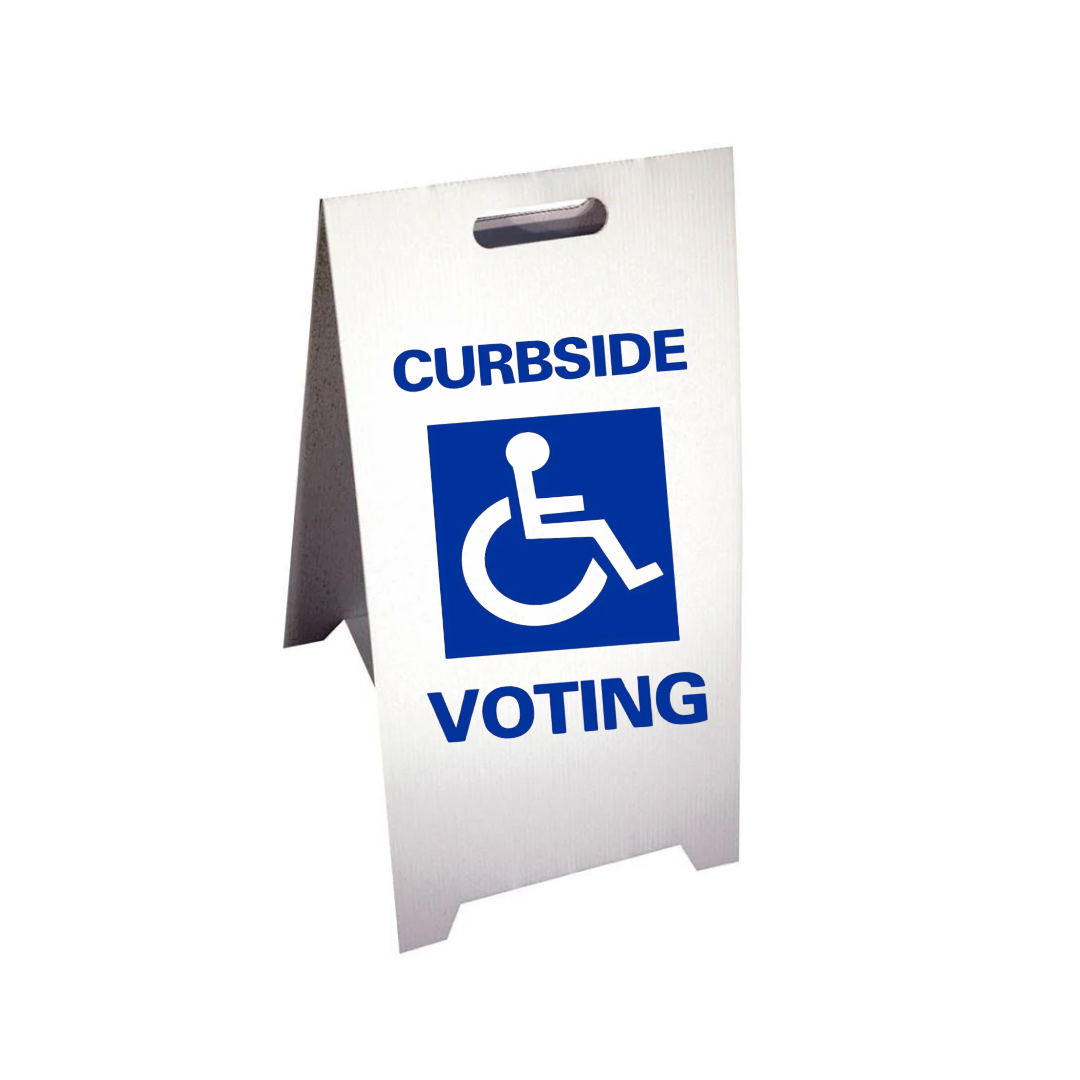 CURBSIDE VOTING Corrugated A-Frame Sign (SG-103F)