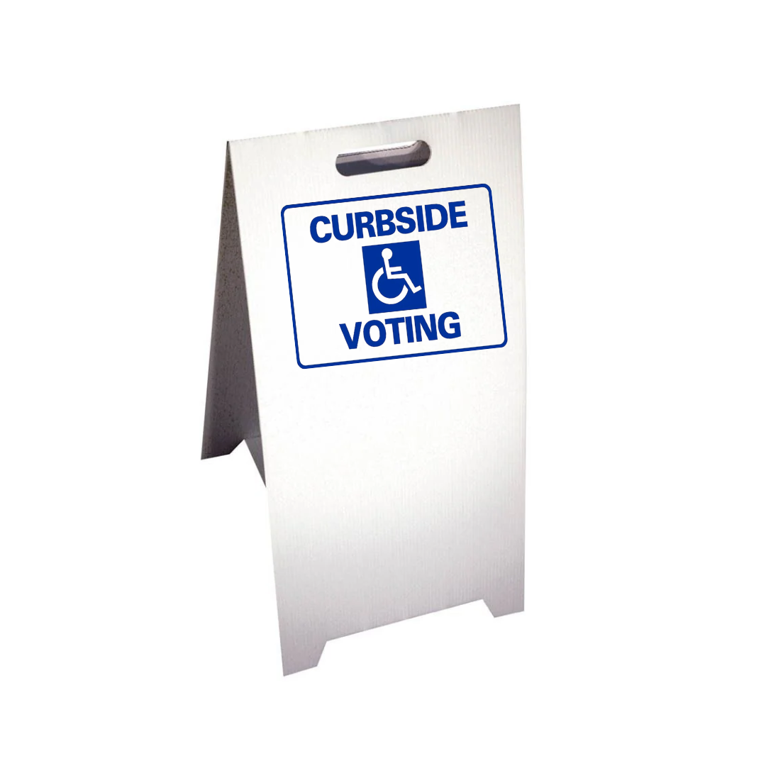 CURBSIDE VOTING Corrugated A-Frame Sign - Multi (SG-103G)