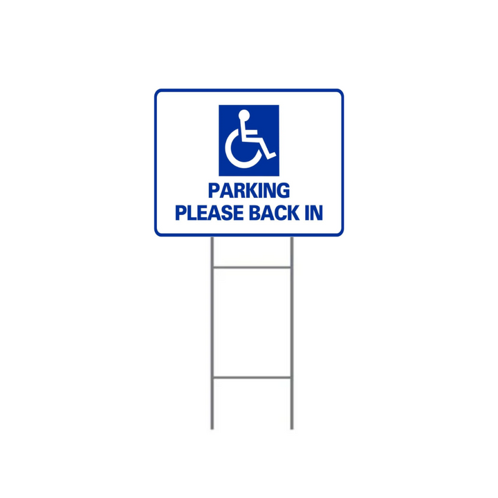 PARKING PLEASE BACK IN H-Stake Sign (SG-107D2)