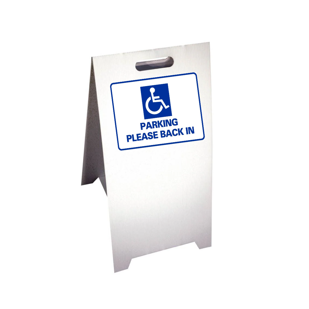 PARKING PLEASE BACK IN Corrugated A-Frame Sign - Multi (SG-107G)