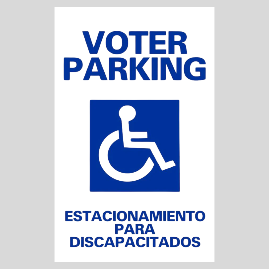 VOTER PARKING ESTACIONAMIENTO PARA DISCAPACITADOS Weightable Base Sign SG-108H