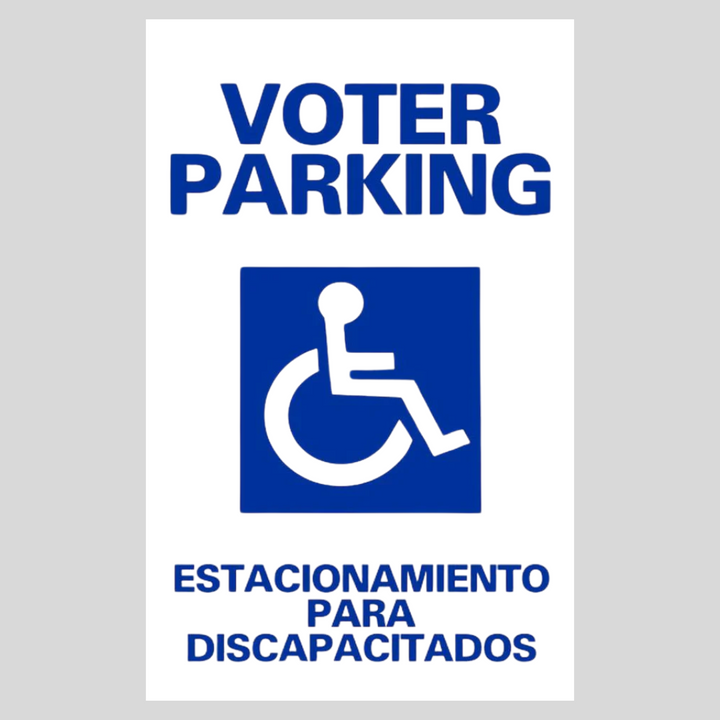 VOTER PARKING ESTACIONAMIENTO PARA DISCAPACITADOS DOUBLE-SIDED Metal A-Frame Sign (SG-108A2)