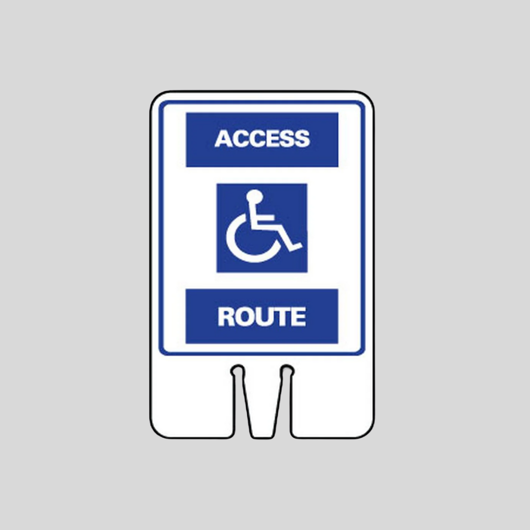 ACCESS ROUTE DOUBLE-SIDED Cone Topper Sign SG-110I2