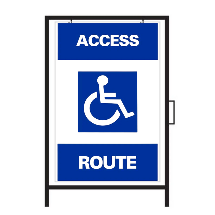 ACCESS ROUTE DOUBLE-SIDED Metal A-Frame Sign (SG-110A2)