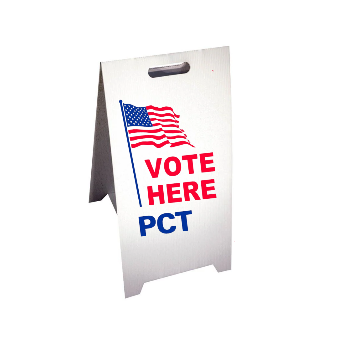 VOTE HERE PCT Corrugated A-Frame Sign SG-202F